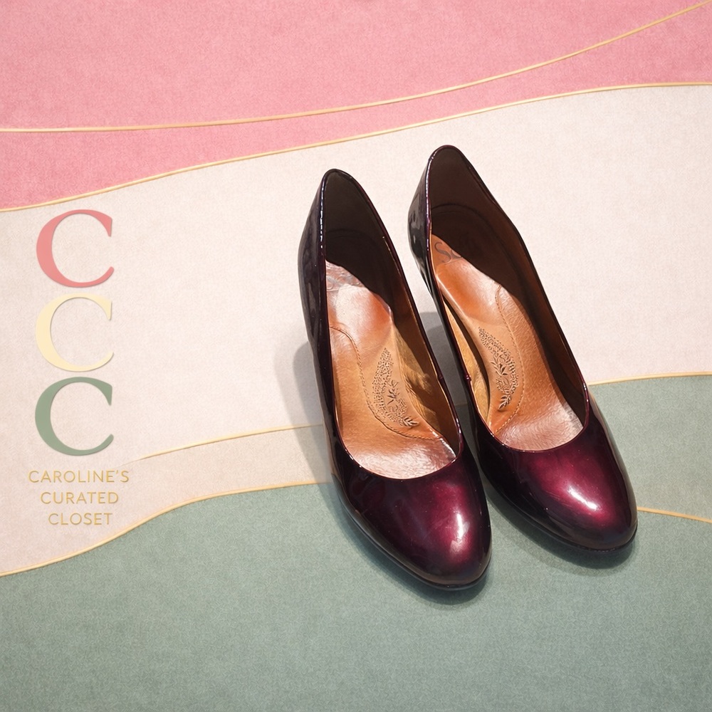 Söfft Wine Patent Leather Classic Pumps 7.5 Comfort Heel